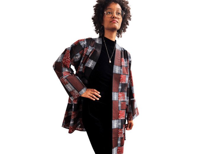 KIMONO POUR FEMME EN WAX TISSU EN COTON LEGER
