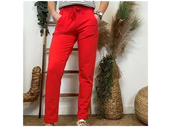 L756- Jogg 2 poches zippées 🇮🇹 (rouge)