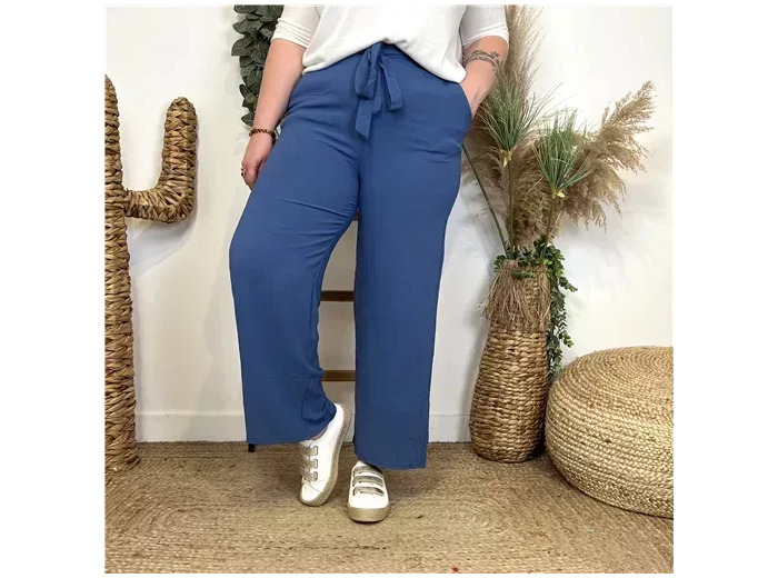 L788- Pantalon flou large (T42/44-T54/56) (bleu indigo)