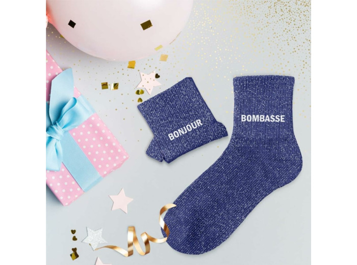 Chaussettes duo à paillettes Bonjour bombasse