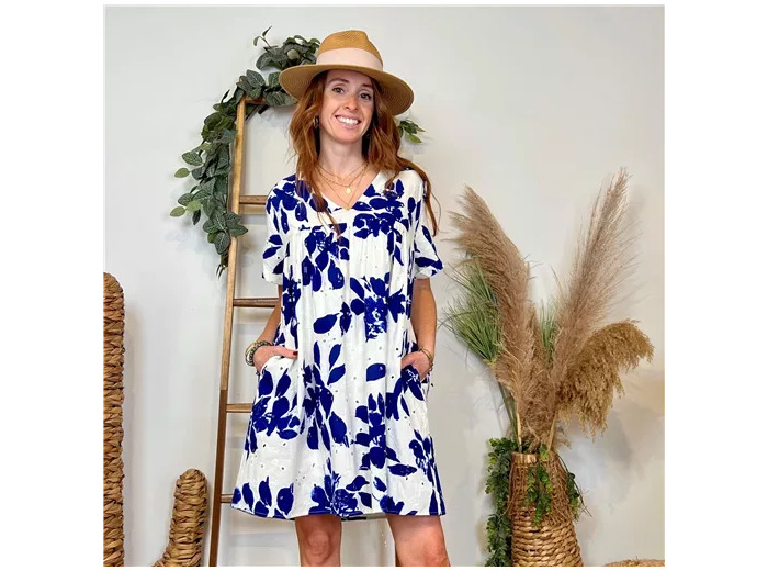 K191- Robe-Short Coton (T36-T40) (blanc)