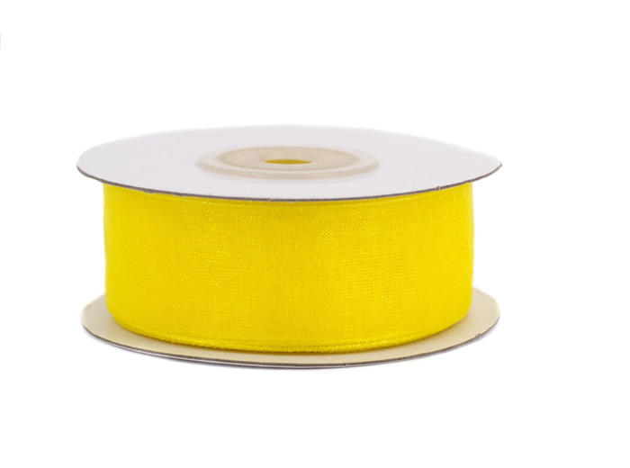 Ruban organza 25 mm de large bobine de 25 metres de long JAUNE