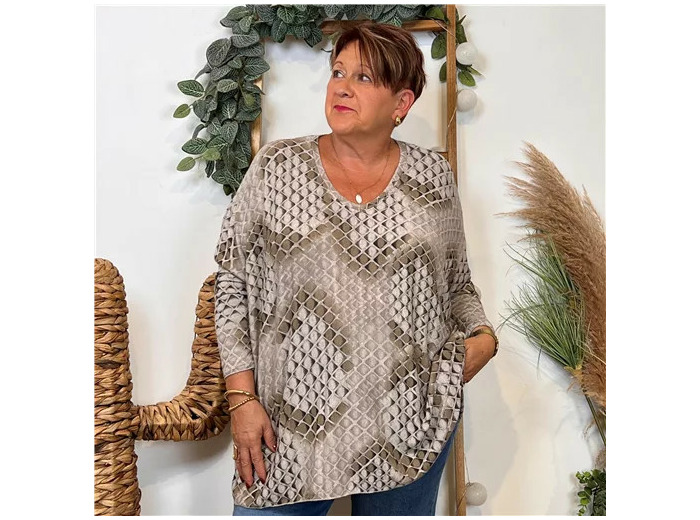 Z126- Tunique Loose "Serpent" 🇮🇹 (beige)