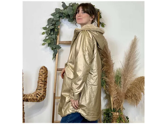 K013- Veste réversible, intérieur fourré (T36-T42) (doré)