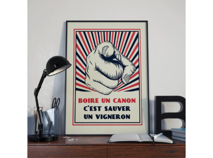 Affiche Boire un canon c'est sauver un vigneron