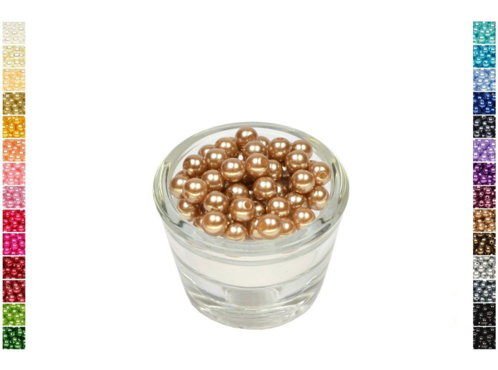 Sachet de 50 perles en plastique 8 mm de diametre sable
