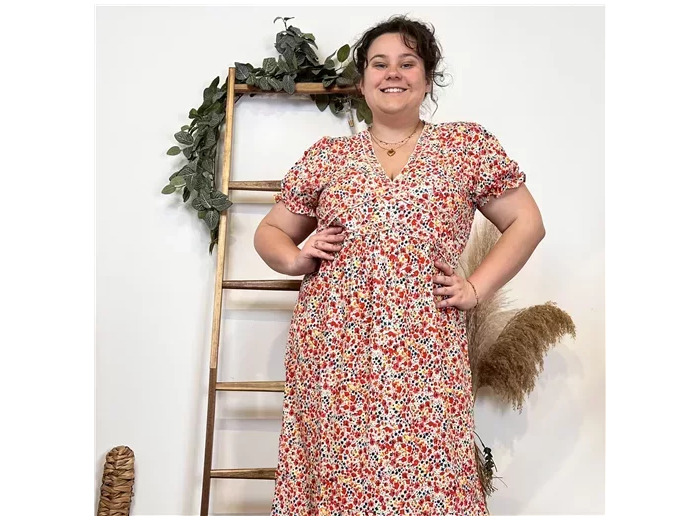 K193- Robe Maëlle "Liberty" (T40-T48) (beige)