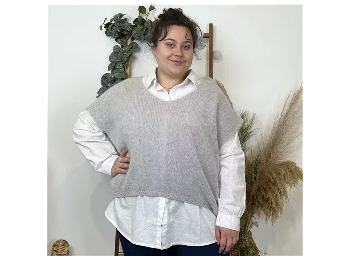 K523- Pull Mohair (Tu) 🇮🇹 (gris)
