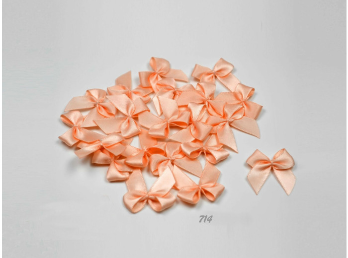 sachet de 20 nœuds en satin de belle qualite abricot