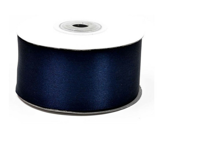 Ruban satin 38 mm de large bobine de 25 m mbleu marine ref 370