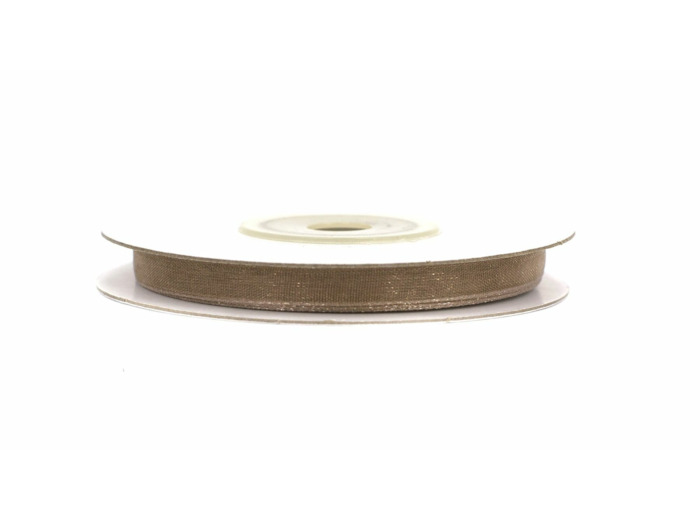 Ruban organza 6 mm de large bobine de 25 metres de long taupe