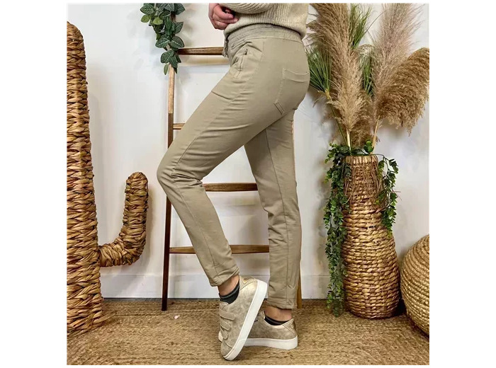 L810- Jogg 2 poches zippées 🇮🇹 (taupe)