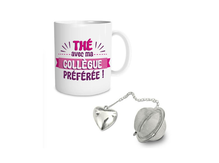 STC coffret mug et boule à thé "Collègue"
