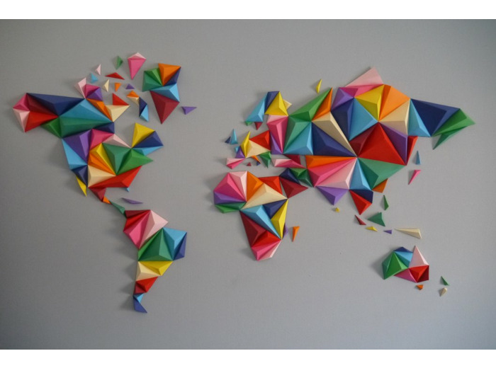 Mappemonde multicolore taille S - 60x35cm