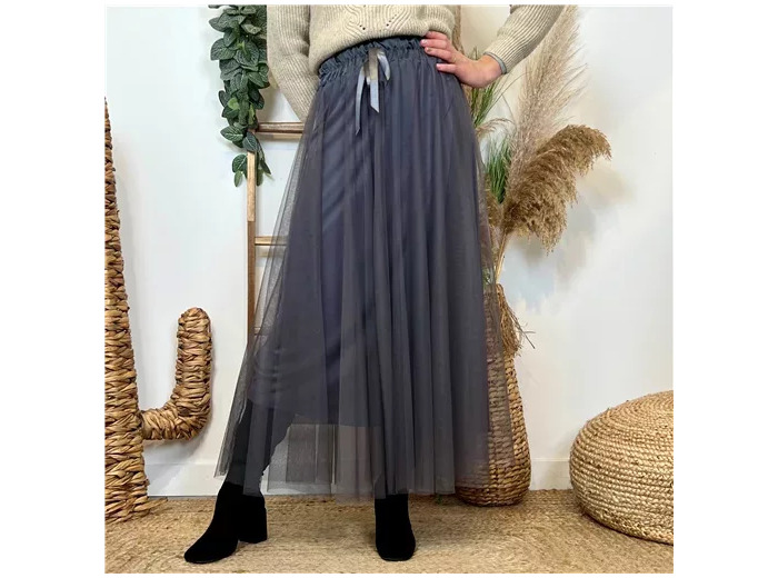 M750- Jupe Tulle unie (Tu) (gris)