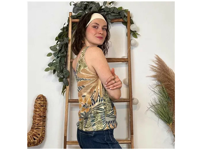 K140- Top imprimé Lurex (Tu) 🇮🇹 (multicolore)