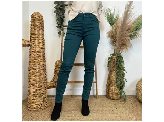 O527- Jean Slim Voggo T36-T44 (bleu pétrole)