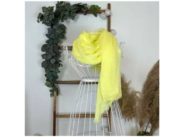 Y510– Foulard uni froissé (jaune)