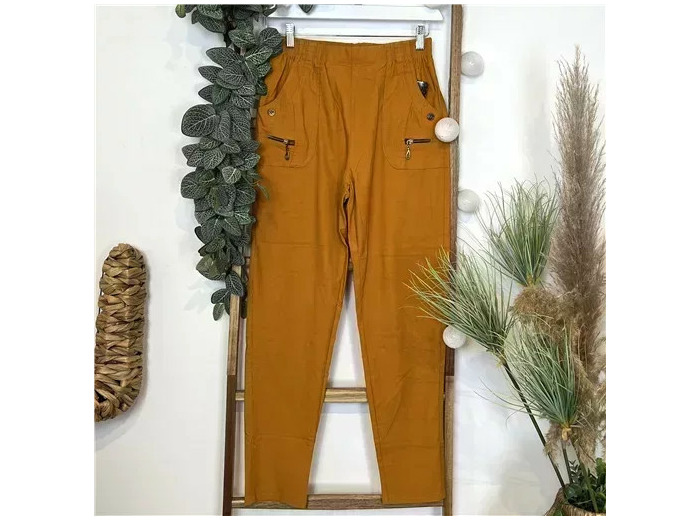 T545- Pantalon Confort JST (T38-T52) (moutarde)