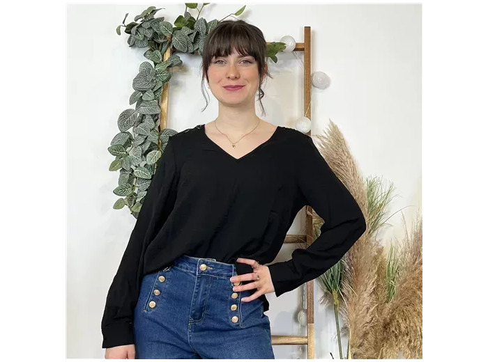 K553- Blouse "Version Féminin" (T36-T40) (noir)
