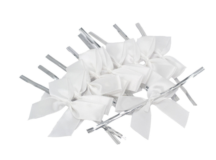 Noeuds en satin 5cm, 10 pièces Blanc