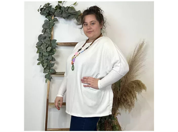 K533- Top Oversize uni (Gt) (blanc)