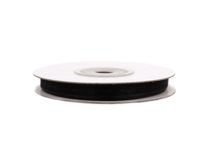 Ruban organza 6 mm de large par 25metres noir