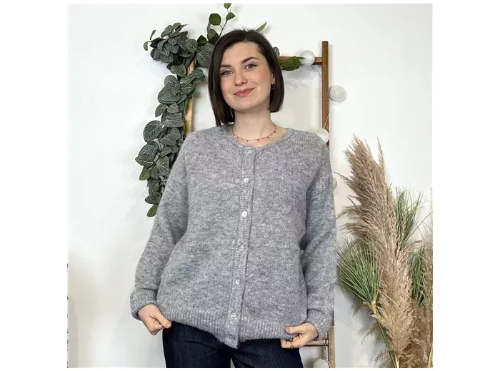 K583- Gilet Classique "Maëlle" (Tu) (gris)