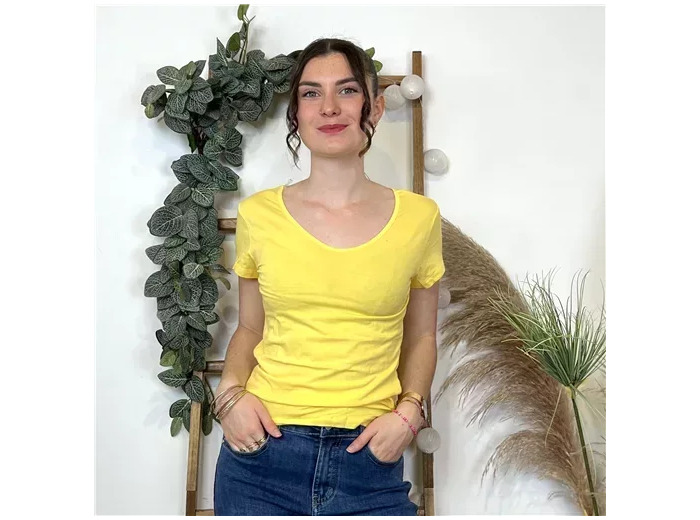 K319- T-Shirt Coline (T36-T44) (jaune)