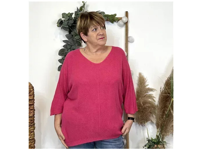 K559- Pull Nid d'Abeille (Gt)  🇮🇹 (fuchsia)