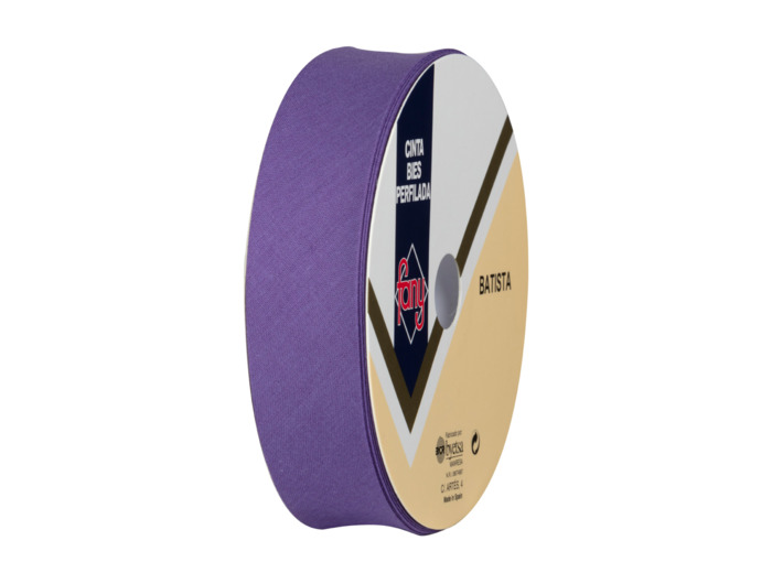 Biais polyester et coton - Rouleau de 25 mètres 18 mm de large violet
