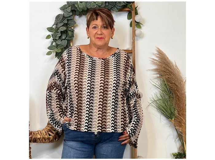 K065- Blouse macramée "Maëlle" (T40-T48) (noir)
