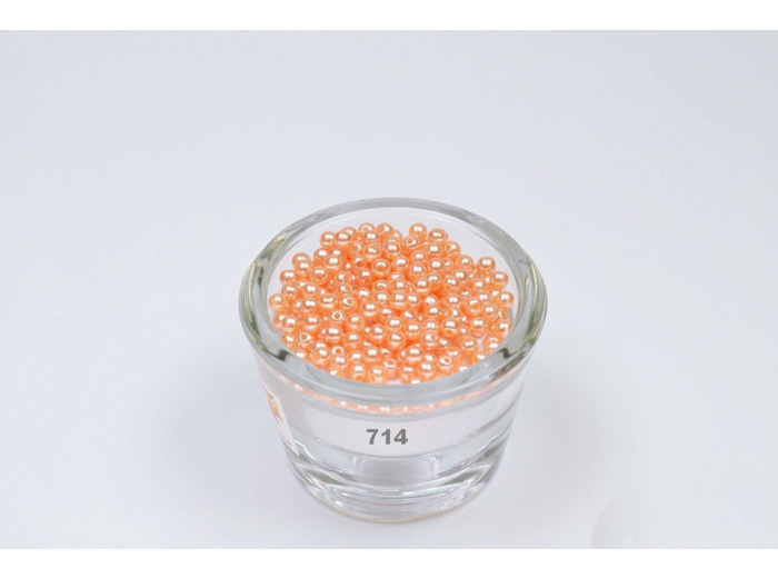Sachet de 200 petites perles en plastique 4 mm de diametre abricot 714