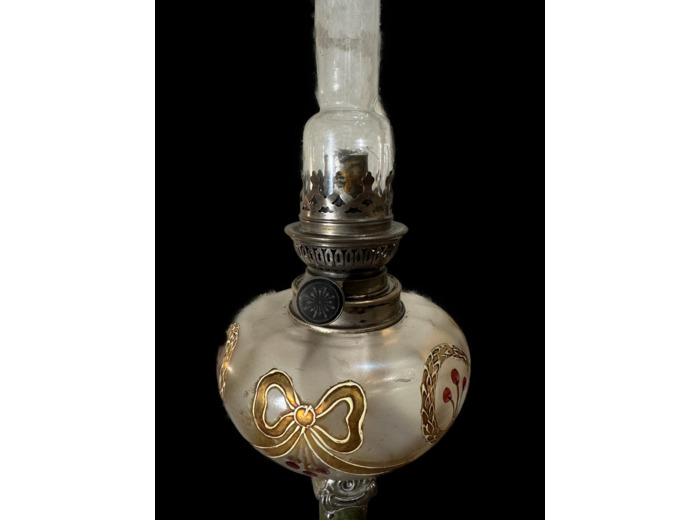 Lampe colonne albâtre veinée vert LA161