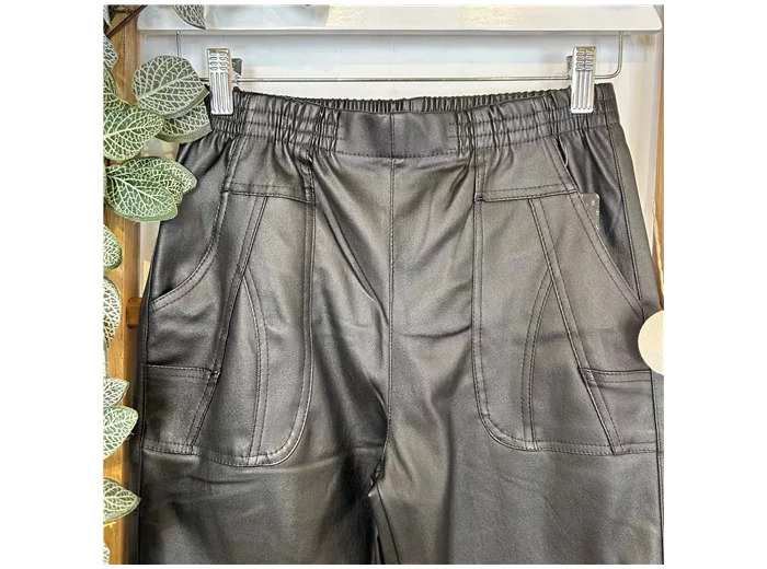 T579- Pantalon Confort Enduit (T38-T52) (noir)