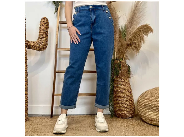 M945- Jean 7/8ème Mom Fit (T36-T44) (denim)