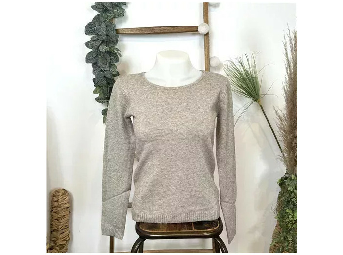 Y251- Pull Laine Cachemire "Tricotonic" (les T36&40) (taupe)