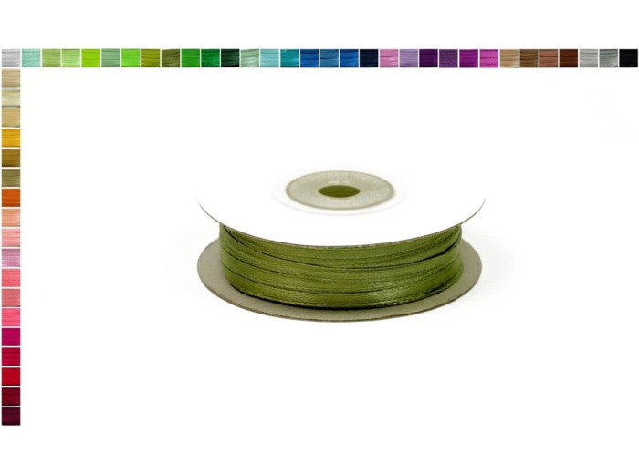 Ruban satin vert olive 563 largeur 3 mm