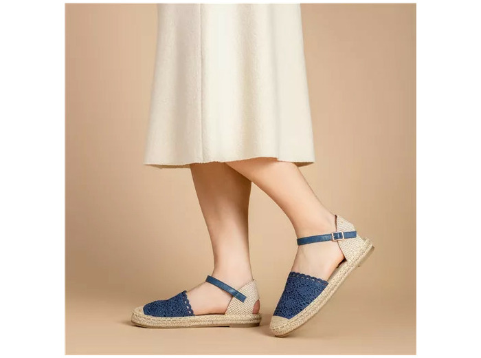 R410- Espadrilles macramé (T36-T41) (marine)