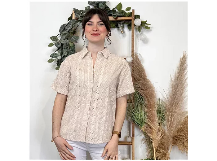 K365- Blouse « Version Féminin » (T36-T40) (beige)