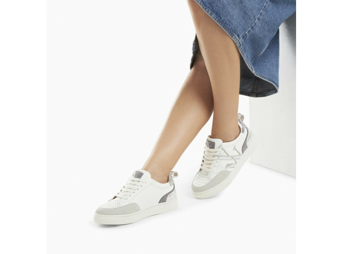 Baskets monogramme Luna blanc et argent - Vanessa Wu