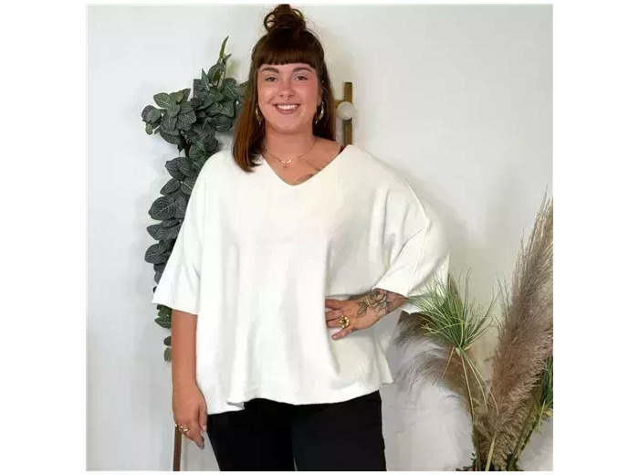 Z125- Pull loose Crop-Top (Gt) 🇮🇹 (blanc)