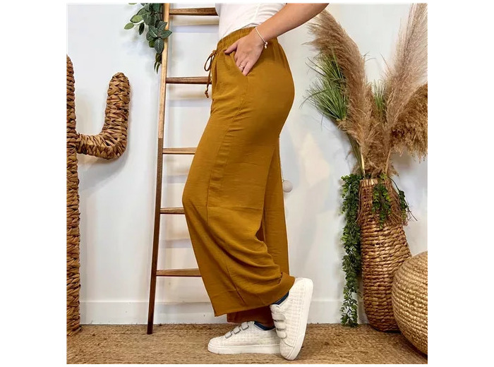 L761- Pantalon flou large 1er PRIX (Tu) (camel)