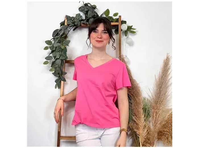 K453- T-shirt Uni (T36-T40) (fuchsia)