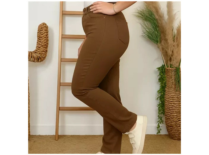 N014- Jean coupe Slim Voggo (T42-T52) (camel)