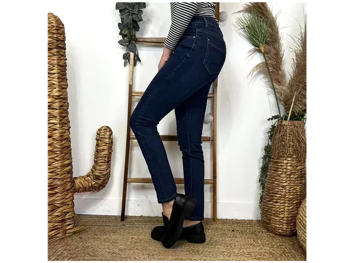 O092- Jean coupe Slim (T34-T44) (denim foncé)