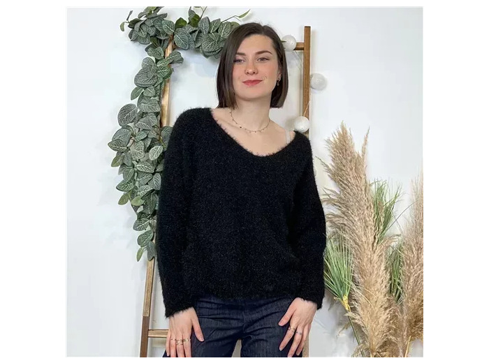 K585- Pull "Mohair"* (Tu) 🇮🇹 (noir)