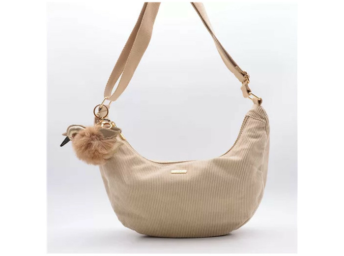 P403- Banane Velour cotelé Flora & Co (beige)