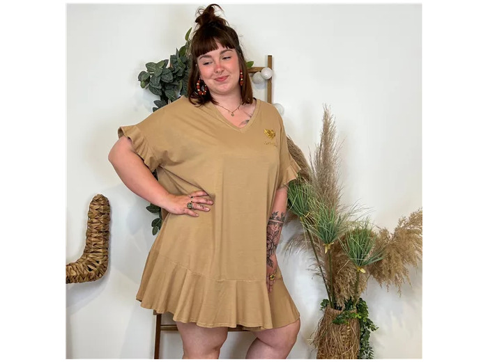L095- Robe C'Mélodie Coton  🇮🇹 (camel)