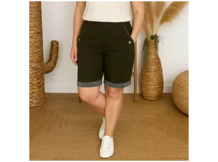 T544- Short JST Biais (T38-T52) (kaki)